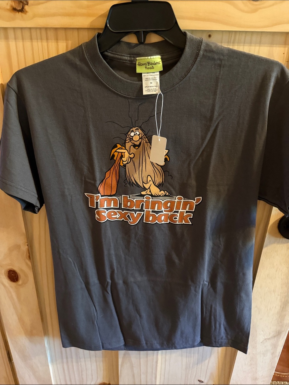 Hanes Charcoal Graphic Tee with Orange and Tan Print